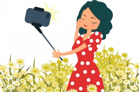 selfie-drawing-woman-smartphone-icons-colored-cartoon-243472